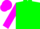 Green, magenta sleeves and cap
