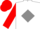 White, Grey diamond, Red sleeves and cap