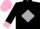 Black, silver diamond, black sleeves, silver armbands, pink collar, cuffs and cap