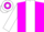 Magenta, white stripe and sleeves, hooped cap