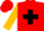 Red, black maltese cross, gold sleeves, red cap