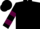 Black, maroon emblem, maroon hoops on sleeves, black cap