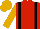 Red, black braces, old gold sleeves and cap
