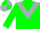 Green, silver chevron, green sleeves, quartered cap