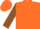 Orange, brown 'v' bib and sleeves, orange cap