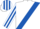 White, Royal Blue sash, striped sleeves and cap