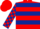 Red, dark blue hoops, checked sleeves