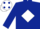 Dark Blue, White diamond, White cap, Dark Blue spots
