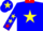 Blue, yellow star, blue sleeves, yellow stars, red collar and cuffs, blue cap, yellow star
