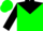 Green, black yoke, green hoops on black sleeves