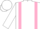 White, pink braces, white sleeves, pink armbands and cap