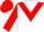 White, red chevron, spotted sleeves and cap
