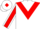 White, red chevron and sleeves, white seams, white cap, red diamond