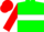 Green, white hoop, red sleeves and cap