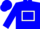 Blue, white hollow box, blue sleeves and cap