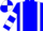 Blue, white braces, hooped sleeves, quartered cap