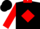 Black, red diamond, collar and sleeves, black cap