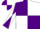 Purple and white quarters, purple and white diagonally quartered sleeves, purple and white quartered cap