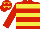Red & yellow hoops, red sleeves, yellow stars on cap