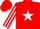 Red, e/h on white star, white star stripe on sleeves