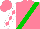 Salmon, green sash, white sleeves, salmon diamonds and cap