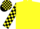 Yellow, yellow and black checked sleeves and cap