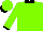 Neon green, black collar, cuffs and peak
