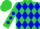 Lime, blue diamonds