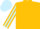 Old gold, light blue striped sleeves, light blue cap