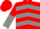 Red, grey chevrons, halved sleeves, red cap
