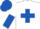 White, royal blue maltese cross, royal blue sleeves, halved cap