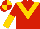 Red, gold chevron, halved sleeves, quartered cap