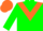 Bright green, orange chevron and cap