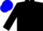 Black, black sleeves, blue cap