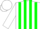 White, green stripes, green shamrock, green stripes on sleeves, white cap