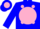 Blue, pink dots blue ''c/h'' on pink ball