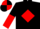 Black, red diamond, halved sleeves, quartered cap