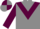 Grey, maroon chevron and sleeves, quartered cap