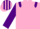 Pink, purple epaulettes and sleeves, striped cap