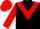 Black, red chevron, red sleeves and cap