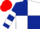 Dark Blue And White (Quartered), Hooped Sleeves, Red cap