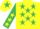 Yellow, Emerald Green stars, Emerald Green sleeves, Yellow stars, Yellow cap, Emerald Green star