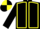 Black, Yellow seams, quartered cap