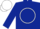 Dark Blue, white circle, white hoops on dark blue sleeves, White cap