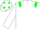 White, green epaulettes, white cap, green spots