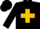 Black, old gold maltese cross, black sleeves and cap
