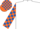 White, royal blue fleur de lys, royal blue and orange checked sleeves and cap