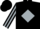 Black, black  'd' on red framed silver diamond, silver diamond stripe on slvs, black cap