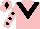 Pink, black chevron, pink sleeves, black spots, pink cap, black diamond