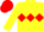 Yellow, red triple diamond, red cap